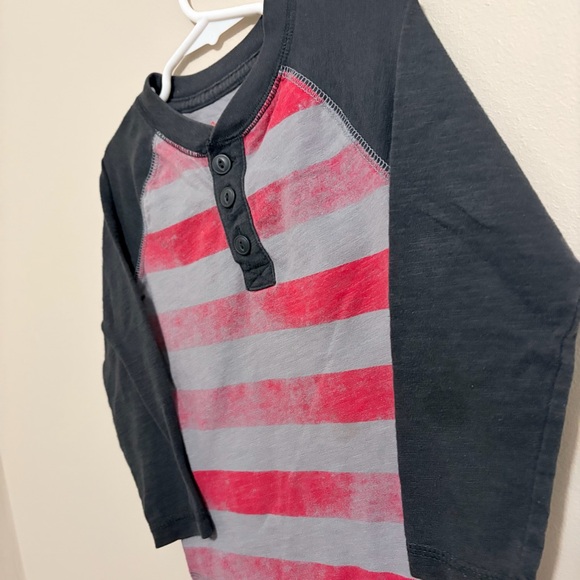 Cat & Jack Red and Gray Striped Long Sleeve Tee - Picture 4 of 6